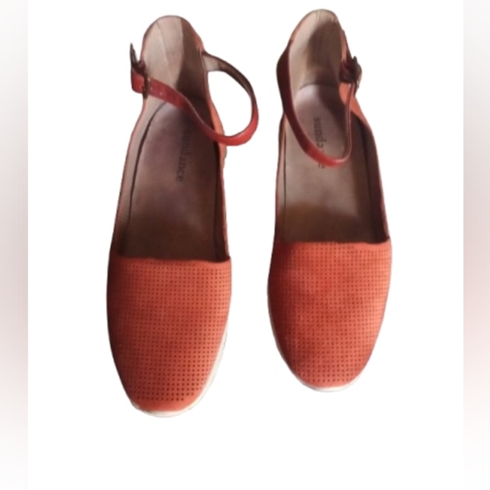 Mam’zelle for Sundance | Red Perforated Suede Mary Jane Sneakers